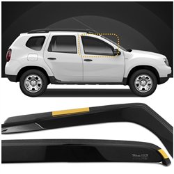 Side window deflectors for Dacia Duster I (HS) 2010-2017 | Translucent blac