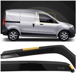 Front side window deflectors for Dacia Dokker I (KE | K9K) 2012-2021 Transl