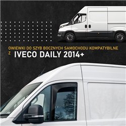 Front side window deflectors for Iveco Daily III 2014- | Translucent black