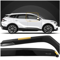 Side window deflectors for KIA Sportage V (NQ5) 2022- | Translucent black s