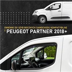 Front side window deflectors for Peugeot Partner III (K9) 2018- | Transluce