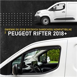 Front side window deflectors for Peugeot Rifter I (K9) 2018- | Translucent