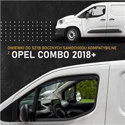 Front side window deflectors for Opel Combo E (K9) 2018- | Translucent blac