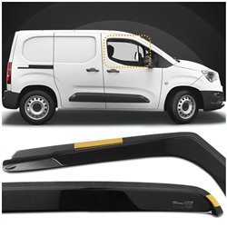 Front side window deflectors for Opel Combo E (K9) 2018- | Translucent blac