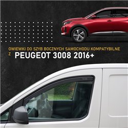 Owiewki szyb bocznych Peugeot 3008 II 2016-2023 Półprzezroczysty