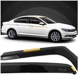 Side window deflectors for Volkswagen VW Passat Sedan VIII (B8 | 3G) 4D 201