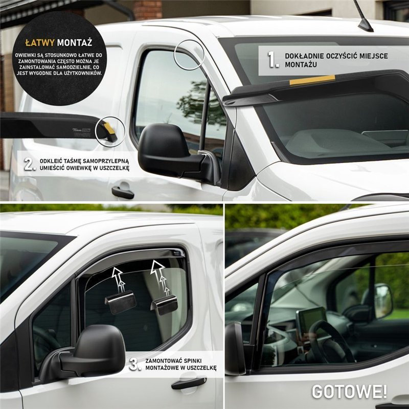 Front side window deflectors for Volkswagen VW Transporter (T6) 2015-2019 |