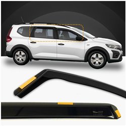 Side window deflectors for Dacia Jogger I (DJF) 2022- | Translucent black s