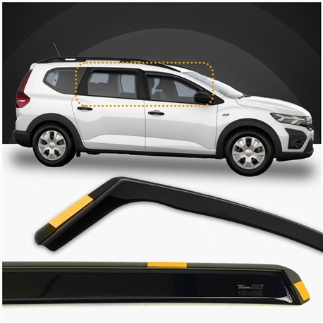 Side window deflectors for Dacia Jogger I (DJF) 2022- | Translucent black s
