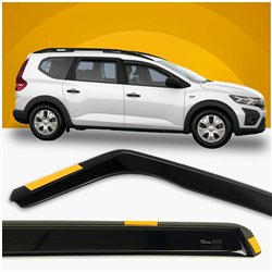 Side window deflectors for Dacia Jogger I (DJF) 2022- | Translucent black s
