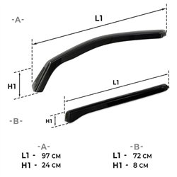 Side window deflectors for Dacia Jogger I (DJF) 2022- | Translucent black s