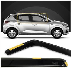 Side window deflectors for Dacia Sandero Hatchback III (DJF/BJI) 2021- | Tr