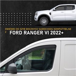 Side window deflectors for Ford Ranger IV (P703 | 2AB) 2023- Translucent bl