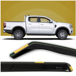 Owiewki szyb bocznych do Ford Ranger IV 2023- Półprzezroczysty
