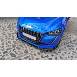 Front splitter for Peugeot 208 Hatchback II (P21 | U) 5D 2019- Black ABS