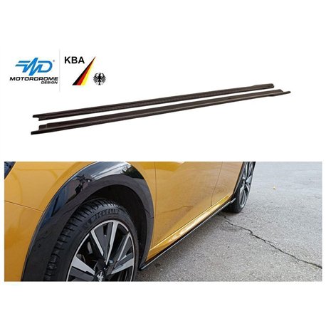 Side skirt extensions for Peugeot 208 Hatchback II P21 U 5D 2019- ABS