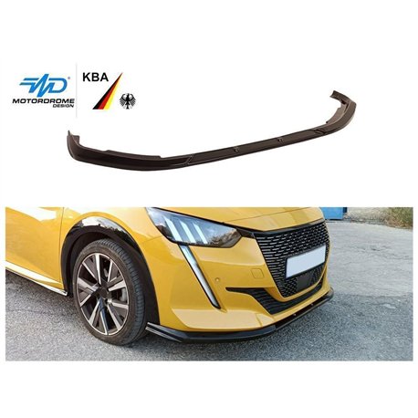 Front splitter for Peugeot 208 Hatchback II (P21 | U) 5D 2019- Black ABS