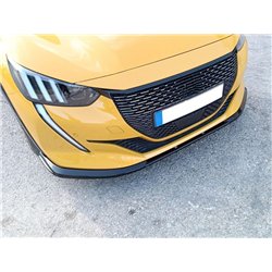 Front splitter for Peugeot 208 Hatchback II (P21 | U) 5D 2019- Black ABS