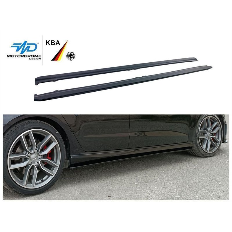 Side skirt extensions for Audi S3 Hatchback III 8V 3D 2012-2020 Black ABS