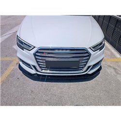 Front splitter for Audi S3 Sportback Hatchback III 8V 2016-2020 Black ABS