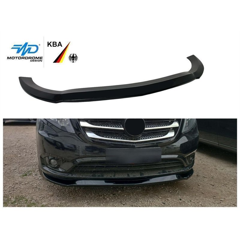 Front splitter for Mercedes Vito (W447) 2014- | Black ABS plastic Shiny