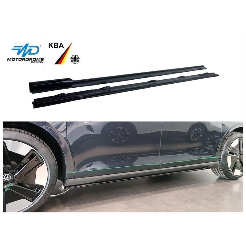 Side skirt extensions for Volkswagen VW ID. Buzz EB/EBN 2022- Black ABS