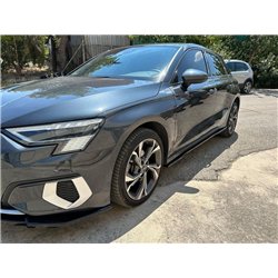 Side skirt extensions for Audi A3 Sedan IV (8Y) 4D 2020- | Black ABS