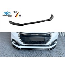 Front splitter for Peugeot 208 Hatchback I A9 C 5D FL 2015-2019 Black ABS