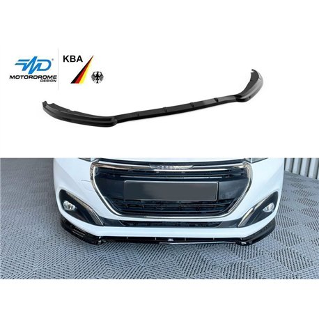 Front splitter for Peugeot 208 Hatchback I A9 C 5D FL 2015-2019 Black ABS