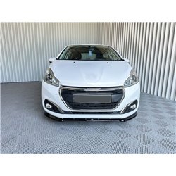 Front splitter for Peugeot 208 Hatchback I A9 C 5D FL 2015-2019 Black ABS