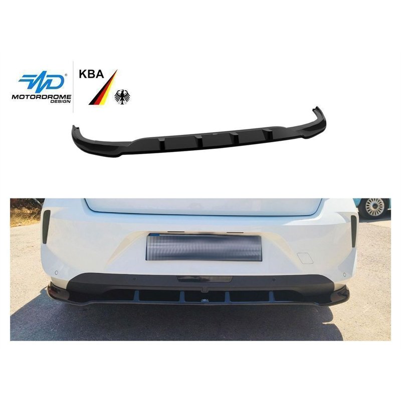 Rear bumper lip for Opel Astra-e Hatchback L (C02) 5D 2022- | Black ABS