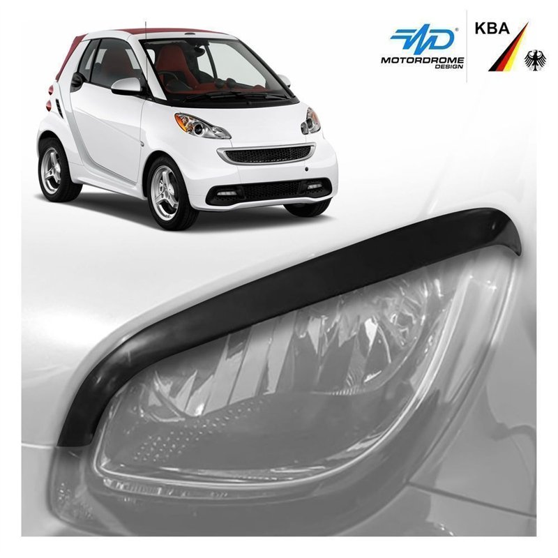 Headlight covers for Smart Fortwo coupe Coupe III C453 3D 2014- Black ABS