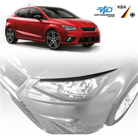 Headlight covers for SEAT Ibiza Hatchback V (6F | KJ) 5D 2017- Black ABS