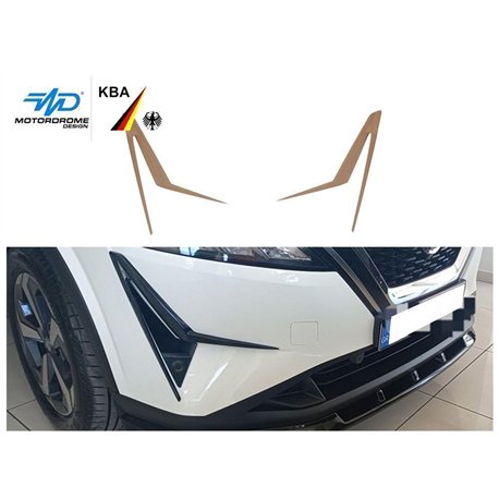 Front bumper styling trims for Nissan Qashqai III J12 PRE-FL 2021-2024 Poly