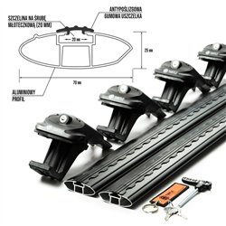 Roof rack for Nissan Pathfinder III (R51) 2005-2015 AIR-1 Aluminum Plastic
