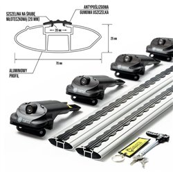 Bagażnik dachowy do Skoda Yeti I 2009-2017 | Aluminium plastik