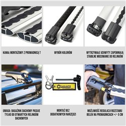 Roof rack for Skoda Yeti I (5L) 2009-2017 | AIR-1 Silver Aluminum Plastic