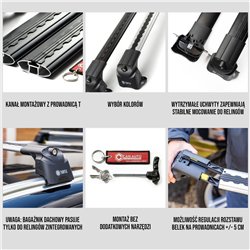 Roof rack for Honda CR-V (RW) 2016-2023 | AIR-2 Black Aluminum Plastic