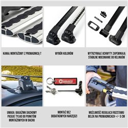 Bagażnik dachowy do Volkswagen VW Amarok I PRE-FL 2010-2016 Alum