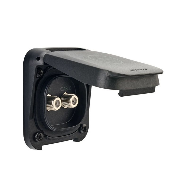 Gniazdo RTV-SAT podwójne z klapką ochronną