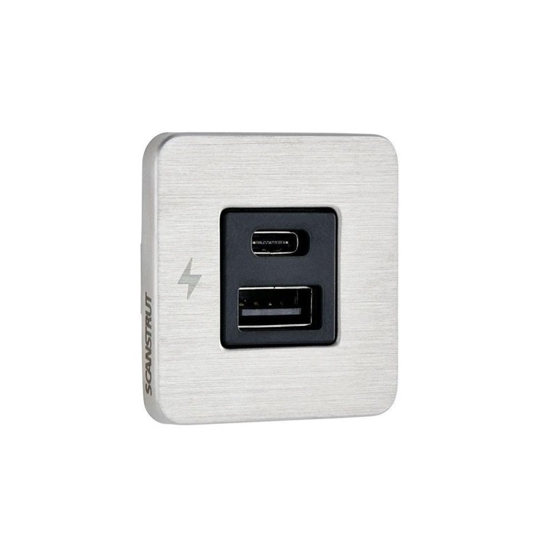 Gniazdo zasilania do montażu wewnętrznego USB-A / USB-C