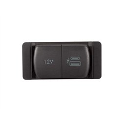 Podwójne gniazdo zasilania USB-A / USB-C / 12V