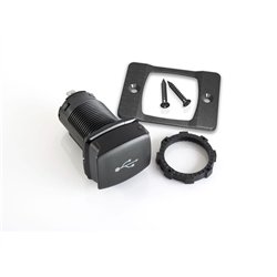 Gniazdo zasilania USB-A / USB-C z klapką ochronną z ramką montażową frontową