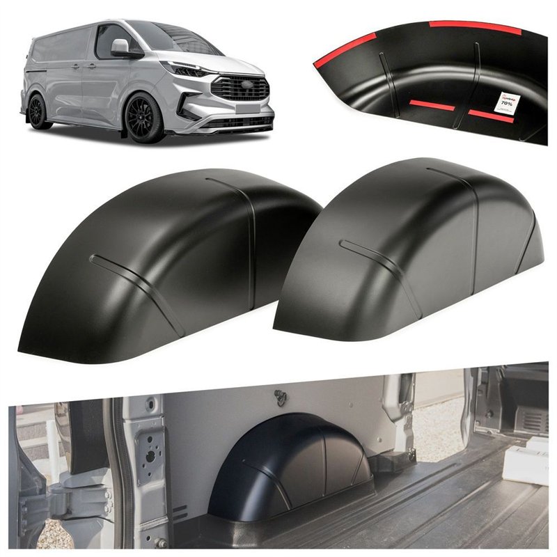 Inner wheel arch liners for Ford Transit Custom II V710 2023- Black ABS