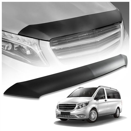 Bonnet guard for Mercedes Vito (W447) 2014- | Black ABS plastic Matte