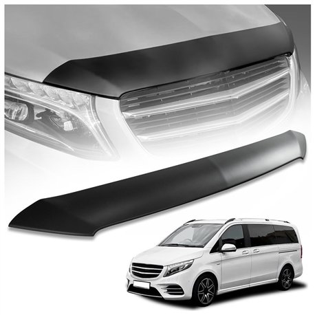 Bonnet guard for Mercedes V-Class (W447) 2014- | Black ABS plastic Matte