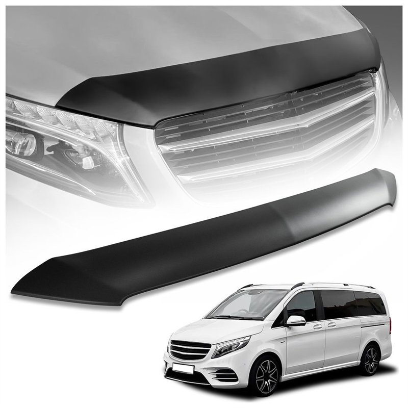 Bonnet guard for Mercedes V-Class (W447) 2014- | Black ABS plastic Matte