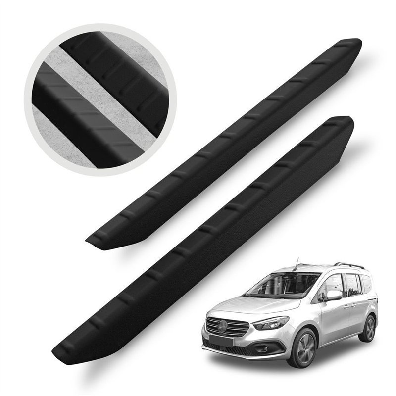 Listwy progowe przednie do Mercedes EQT (W420) 2023- | Czarny ABS