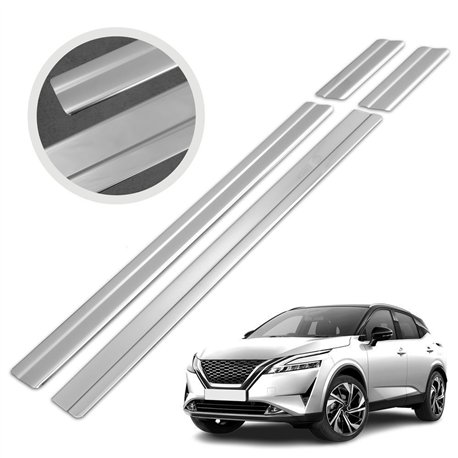 Listwy progowe do Nissan Qashqai III (J12) 2021- | Chrom stal