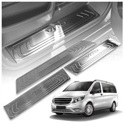 Covers for interior steps Mercedes Vito (W447) 2014- | Silver steel